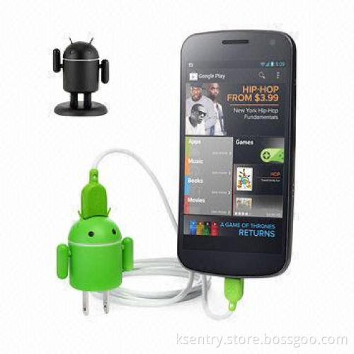 Promotions Andru Android Robot USB Cellphone Travel Charger, Output 5V/1A US Plug, OEM Manufacturer